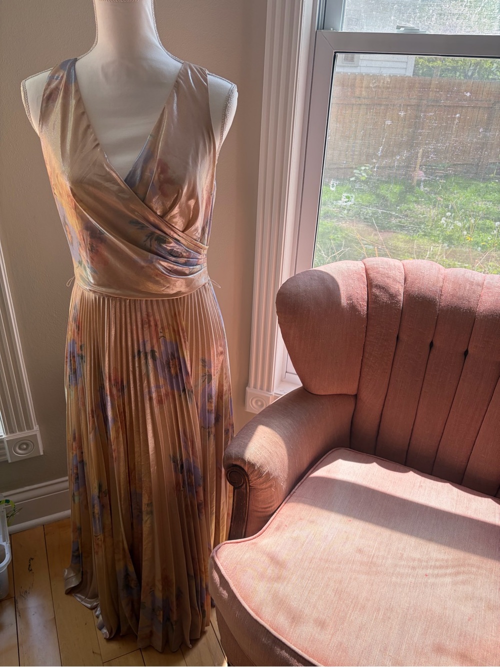 Lauren Ralph Lauren Iridescent Floral Pleated Maxi Dress 6